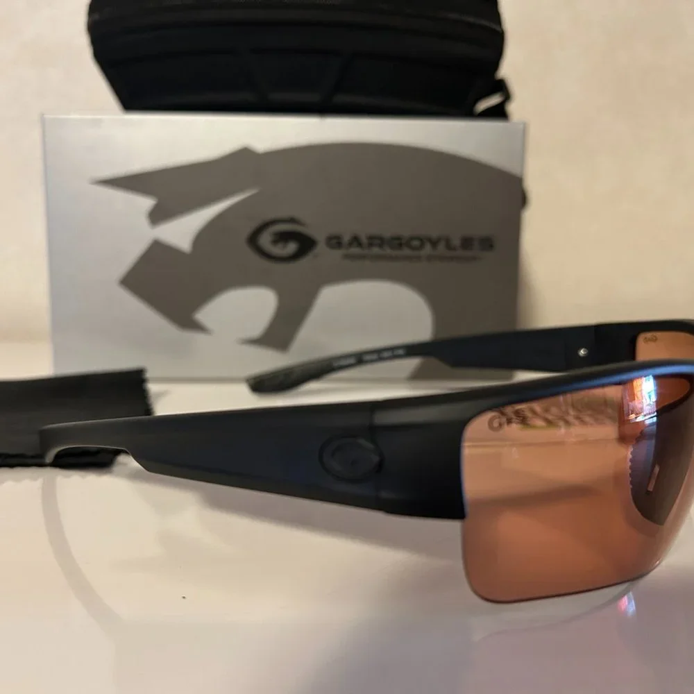 NEW GARGOYLES  Black Ballistic-Rated Anti-reflective Wraparound Sunglasses NEW
